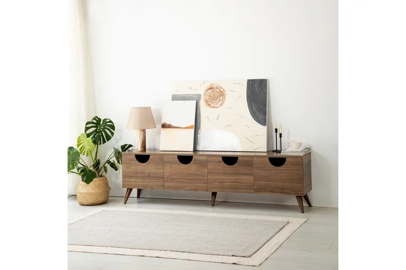 Khalidur TV-benk 180 cm - Valnøtt - Møbler - Mediamøbel & tv møbel - TV-benk & mediabenk