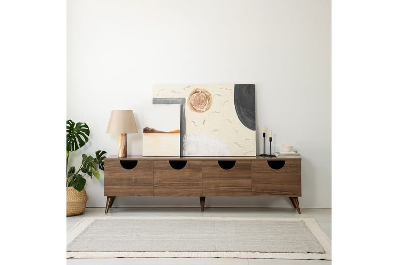 Khalidur TV-benk 180 cm - Valnøtt - Møbler - Mediamøbel & tv møbel - TV-benk & mediabenk