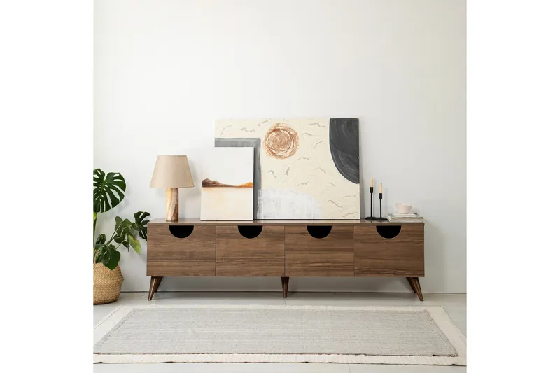 Khalidur TV-benk 180 cm - Valnøtt - Møbler - Mediamøbel & tv møbel - TV-benk & mediabenk