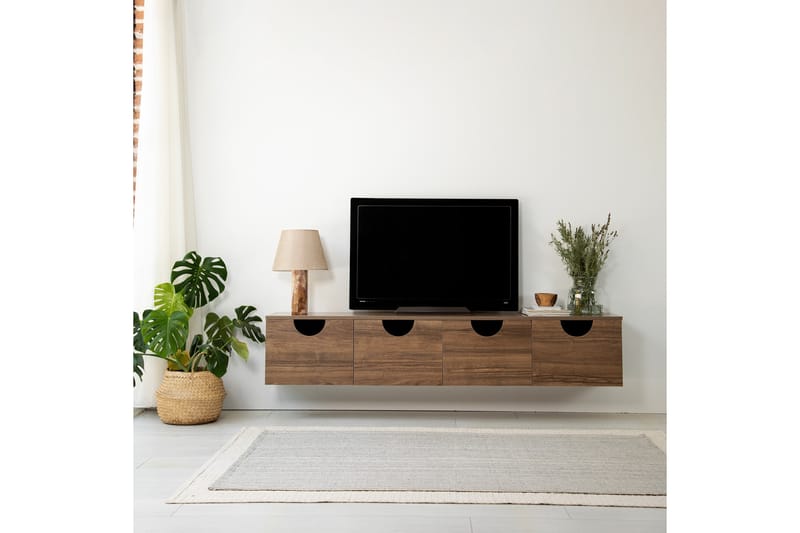 Khalidur TV-benk 180 cm - Valnøtt - Møbler - Mediamøbel & tv møbel - TV-benk & mediabenk