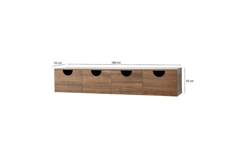 Khalidur TV-benk 180 cm - Valnøtt - Møbler - Mediamøbel & tv møbel - TV-benk & mediabenk