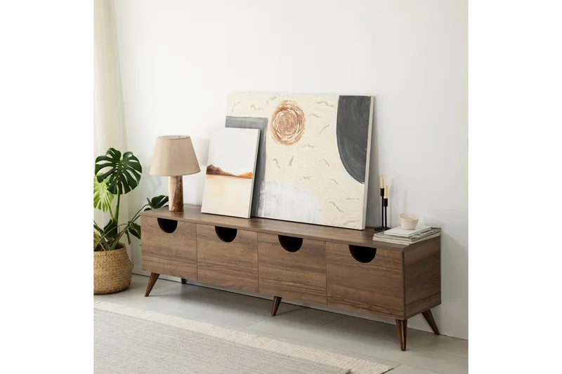 Khalidur TV-benk 180 cm, Valnøtt