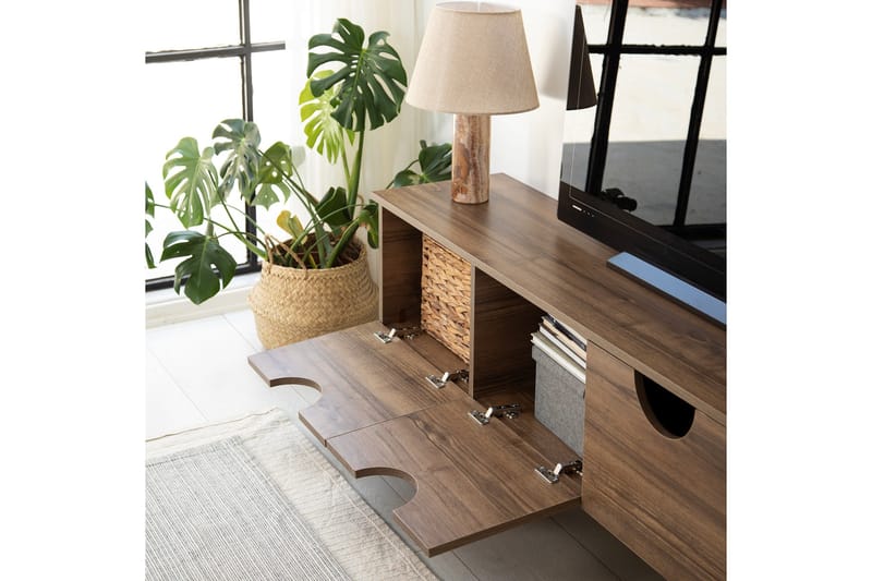 Khalidur TV-benk 180 cm - Valnøtt - Møbler - Mediamøbel & tv møbel - TV-benk & mediabenk