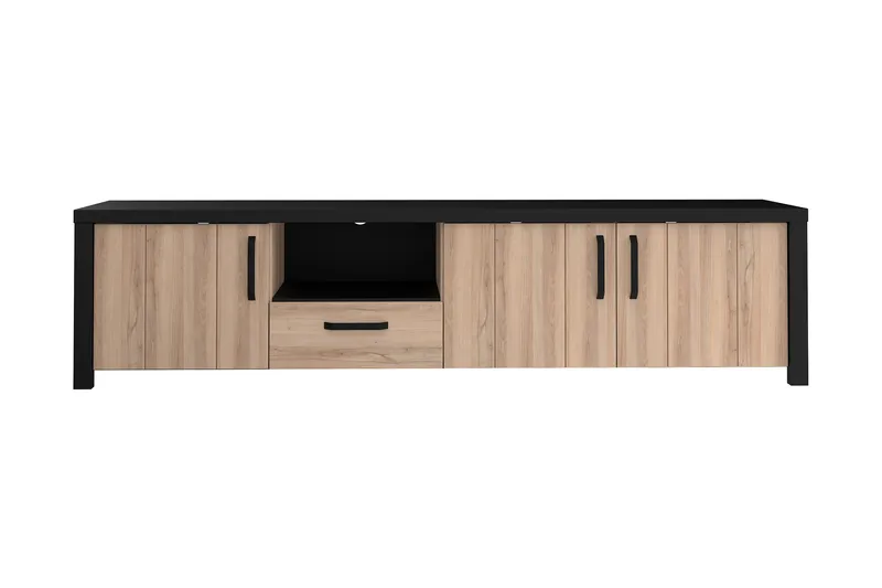 Konitsa Tv-benk 210 cm - Brun/Svart - Møbler - Mediamøbel & tv møbel - TV-benk & mediabenk