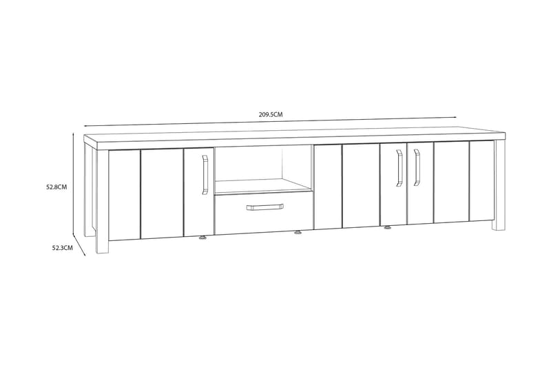 Konitsa Tv-benk 210 cm - Brun/Svart - Møbler - Mediamøbel & tv møbel - TV-benk & mediabenk