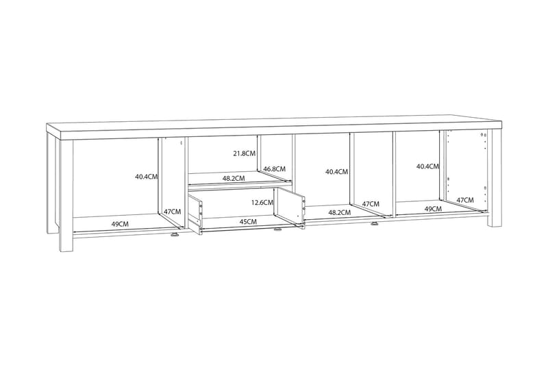Konitsa Tv-benk 210 cm - Brun/Svart - Møbler - Mediamøbel & tv møbel - TV-benk & mediabenk