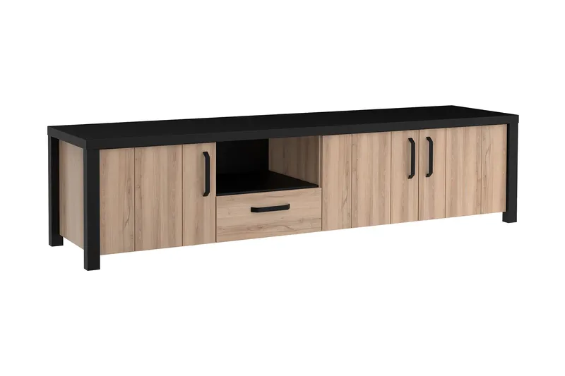 Konitsa Tv-benk 210 cm, Brun/Svart