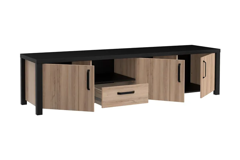 Konitsa Tv-benk 210 cm - Brun/Svart - Møbler - Mediamøbel & tv møbel - TV-benk & mediabenk