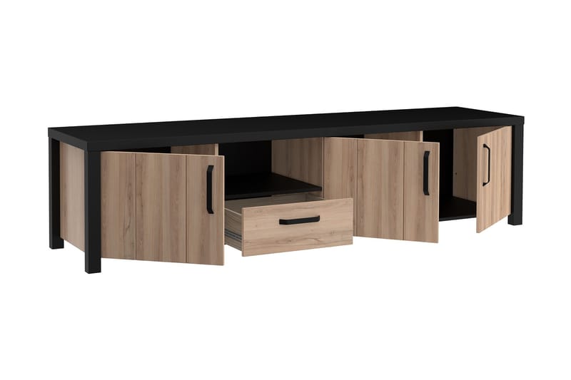 Konitsa Tv-benk 210 cm - Brun/Svart - Møbler - Mediamøbel & tv møbel - TV-benk & mediabenk