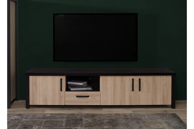 Konitsa Tv-benk 210 cm - Brun/Svart - Møbler - Mediamøbel & tv møbel - TV-benk & mediabenk