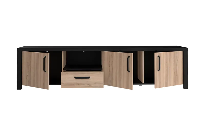 Konitsa Tv-benk 210 cm - Brun/Svart - Møbler - Mediamøbel & tv møbel - TV-benk & mediabenk