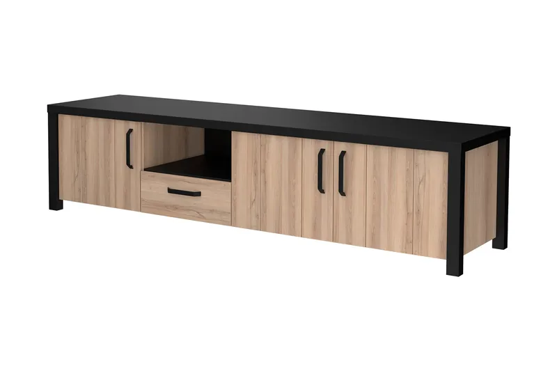 Konitsa Tv-benk 210 cm - Brun/Svart - Møbler - Mediamøbel & tv møbel - TV-benk & mediabenk