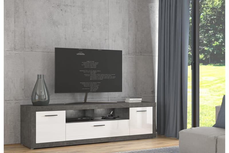 Kranea Tv-benk 213 cm - Grå/Hvit - Møbler - Mediamøbel & tv møbel - TV-benk & mediabenk
