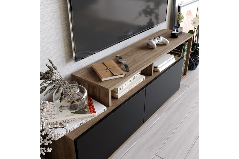 Lameyze TV-benk 150 cm - Mørkebrun/Svart - Møbler - Mediamøbel & tv møbel - TV-benk & mediabenk