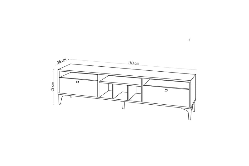 Lanzano TV-benk 180 cm - Natur - Møbler - Mediamøbel & tv møbel - TV-benk & mediabenk