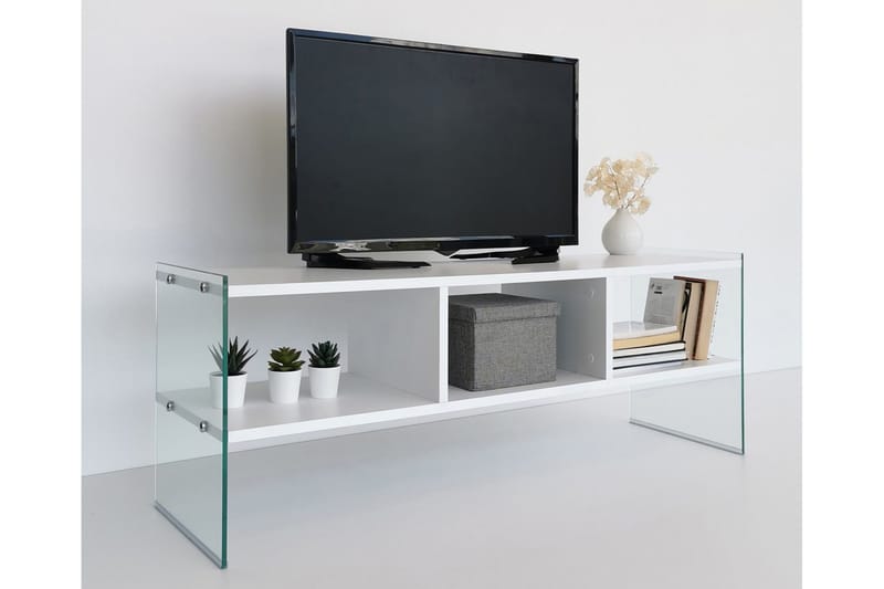 Lekkenne TV-benk 122 cm - Hvit - Møbler - Mediamøbel & tv møbel - TV-benk & mediabenk