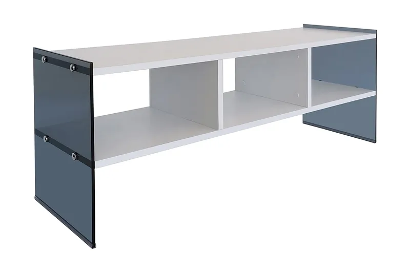 Lekkenne TV-benk 122 cm, Hvit/Grå