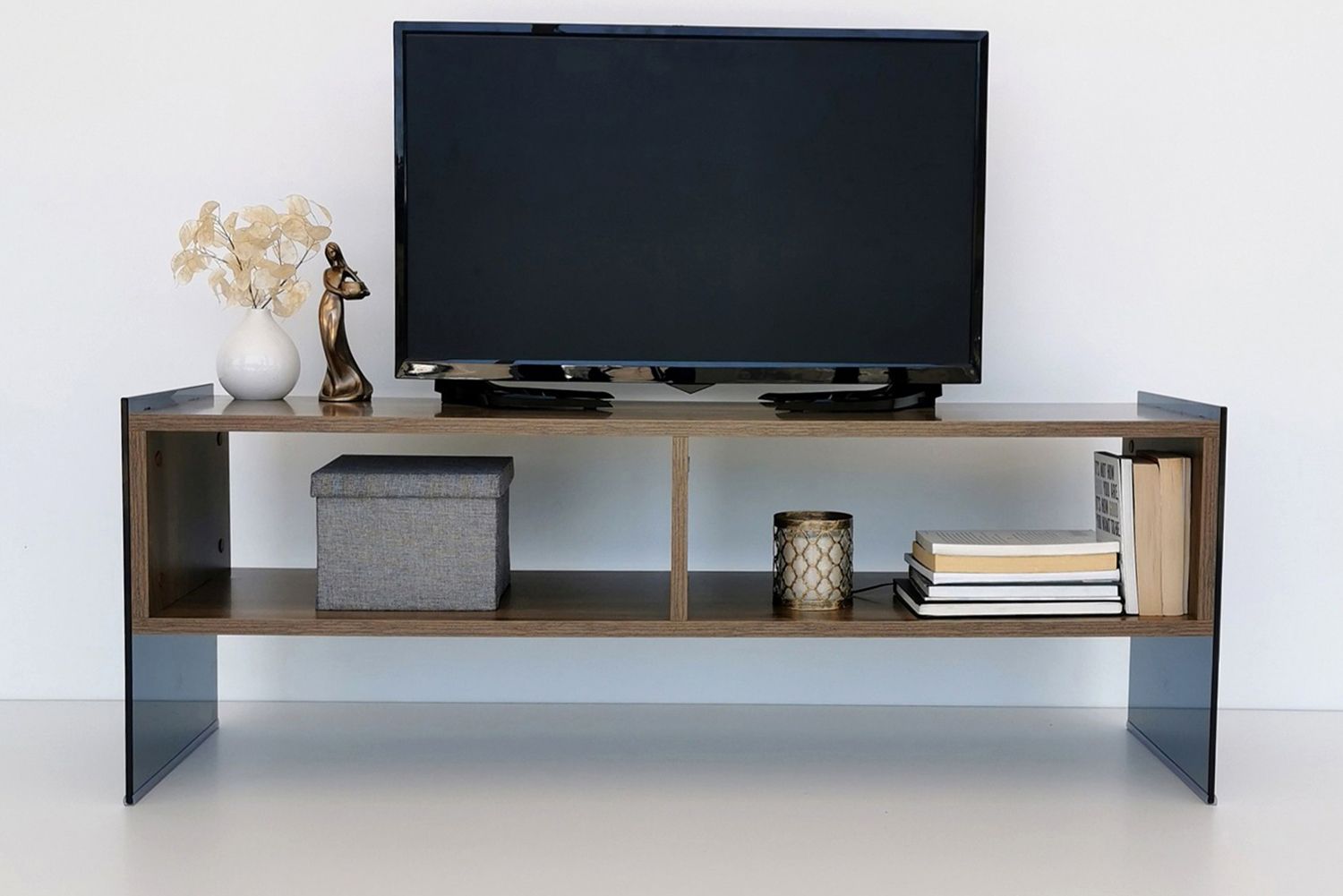 Lekkenne TV-benk 122 cm - Mørkebrun - Møbler - Mediamøbel & tv møbel - TV-benk & mediabenk