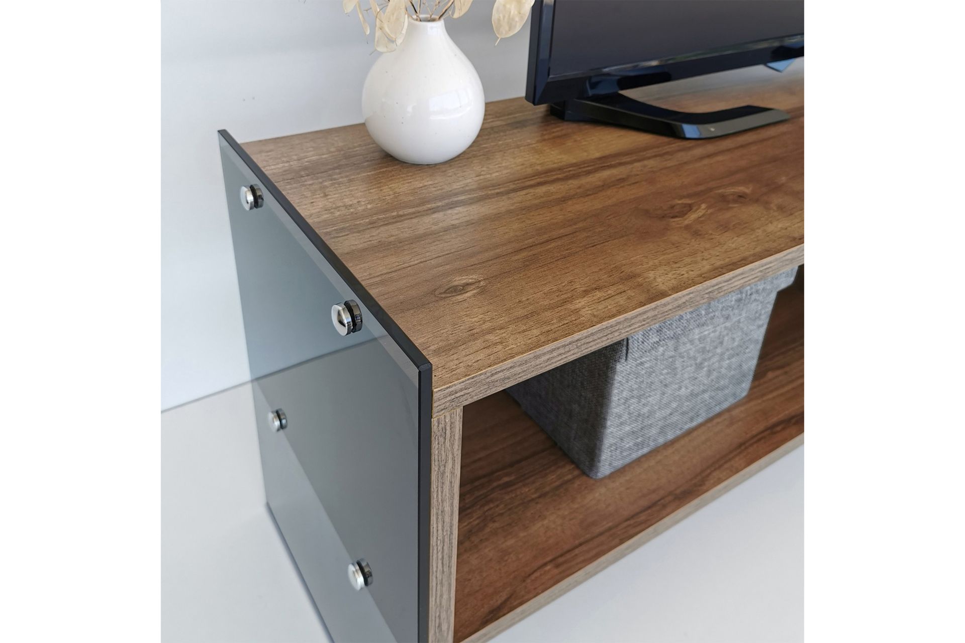 Lekkenne TV-benk 122 cm - Mørkebrun - Møbler - Mediamøbel & tv møbel - TV-benk & mediabenk