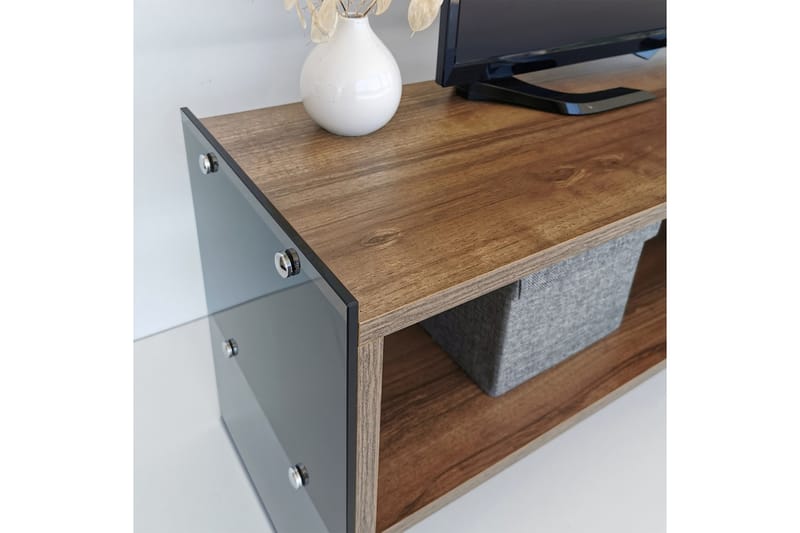 Lekkenne TV-benk 122 cm - Mørkebrun - Møbler - Mediamøbel & tv møbel - TV-benk & mediabenk