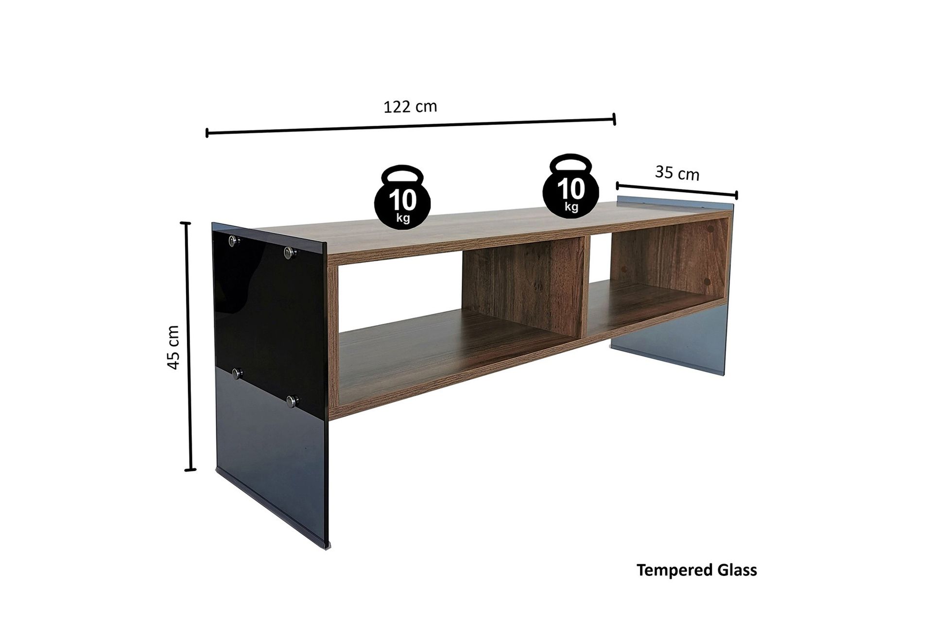 Lekkenne TV-benk 122 cm - Mørkebrun - Møbler - Mediamøbel & tv møbel - TV-benk & mediabenk