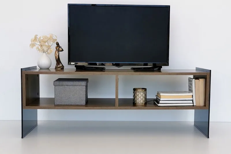 Lekkenne TV-benk 122 cm - Mørkebrun - Møbler - Mediamøbel & tv møbel - TV-benk & mediabenk