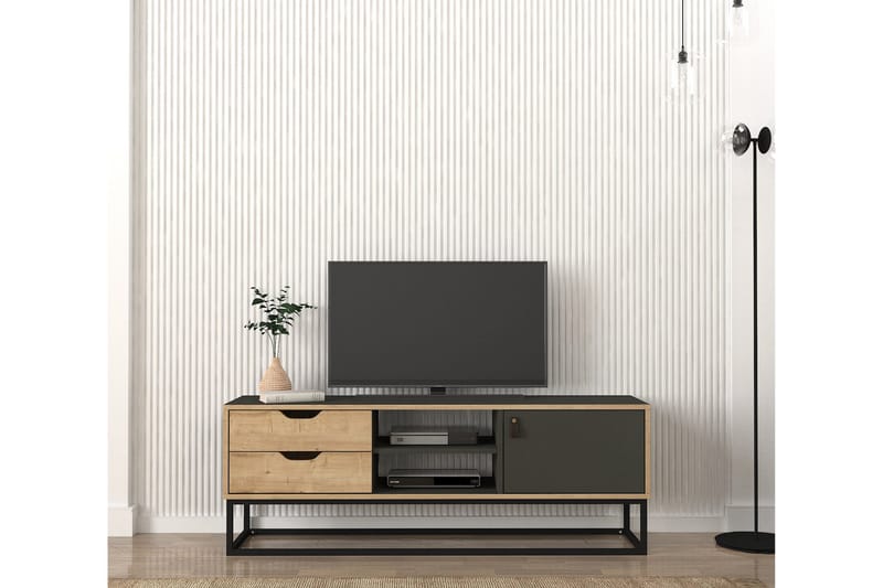 Lemelerveld TV-benk 150 cm - Natur / Antrasitt - TV-benk & mediabenk