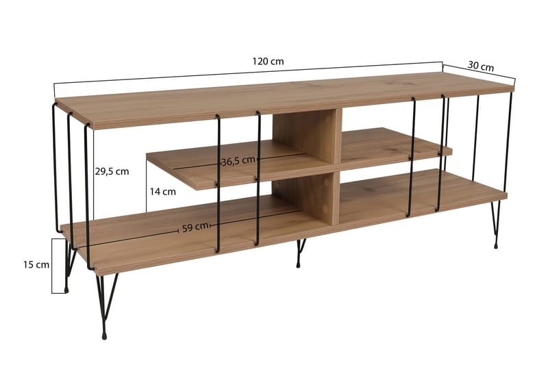 Leopoldis Tv-benk 120 cm - Natur - Møbler - Mediamøbel & tv møbel - TV-benk & mediabenk