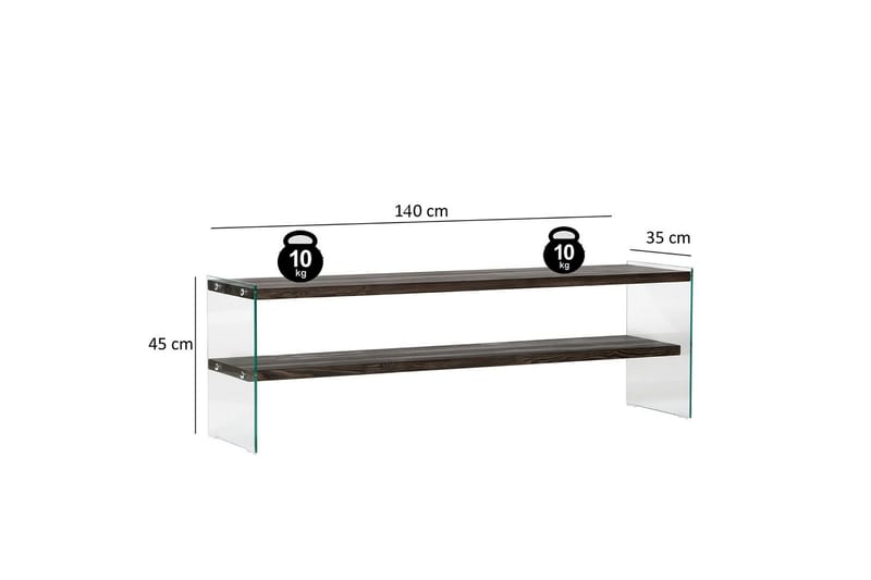 Lepinas TV-benk 140 cm - Antrasitt - Møbler - Mediamøbel & tv møbel - TV-benk & mediabenk