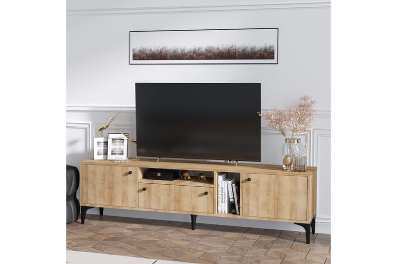 Liscard TV-benk 180 cm - Natur - Møbler - Mediamøbel & tv møbel - TV-benk & mediabenk