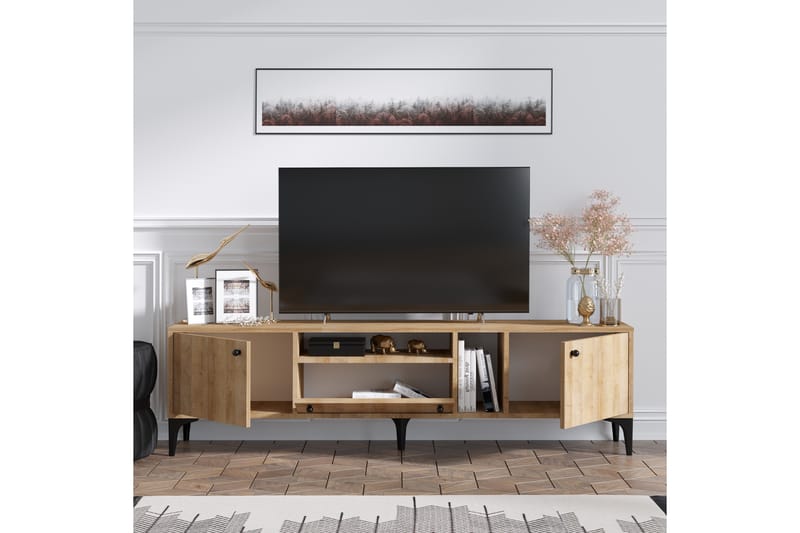 Liscard TV-benk 180 cm - Natur - TV-benk & mediabenk