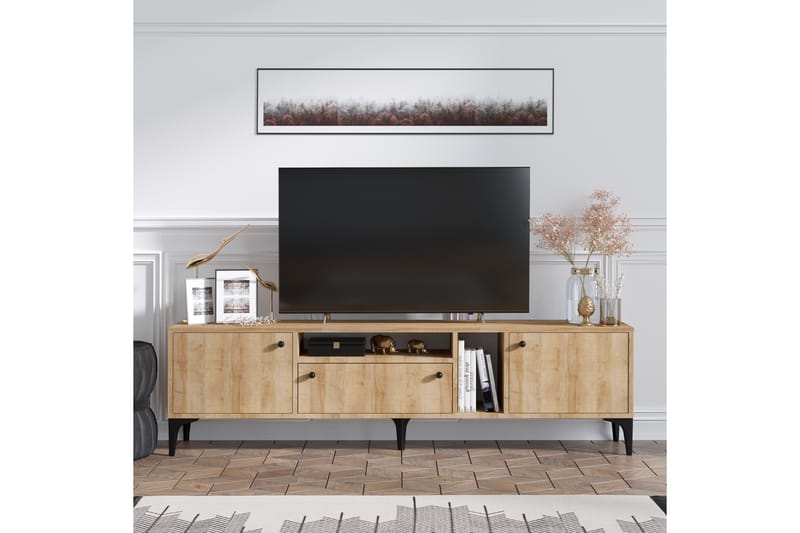 Liscard TV-benk 180 cm - Natur - TV-benk & mediabenk