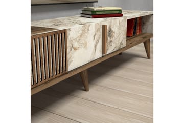 Lissione Tv-benk 180 cm - Mørkebrun/Hvit - Møbler - Mediamøbel & tv møbel - TV-benk & mediabenk