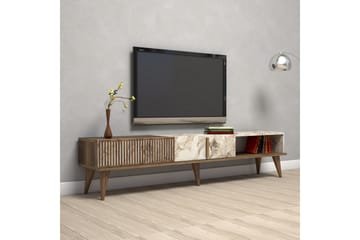 Lissione Tv-benk 180 cm - Mørkebrun/Hvit - Møbler - Mediamøbel & tv møbel - TV-benk & mediabenk