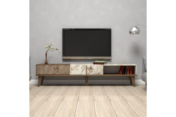 Lissione Tv-benk 180 cm - Mørkebrun/Hvit - Møbler - Mediamøbel & tv møbel - TV-benk & mediabenk