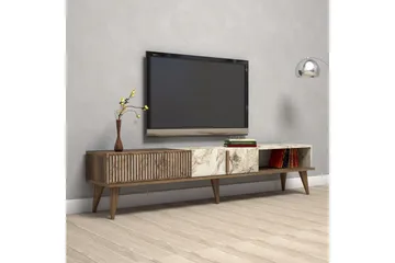 Lissione Tv-benk 180 cm - Mørkebrun/Hvit - Møbler - Mediamøbel & tv møbel - TV-benk & mediabenk