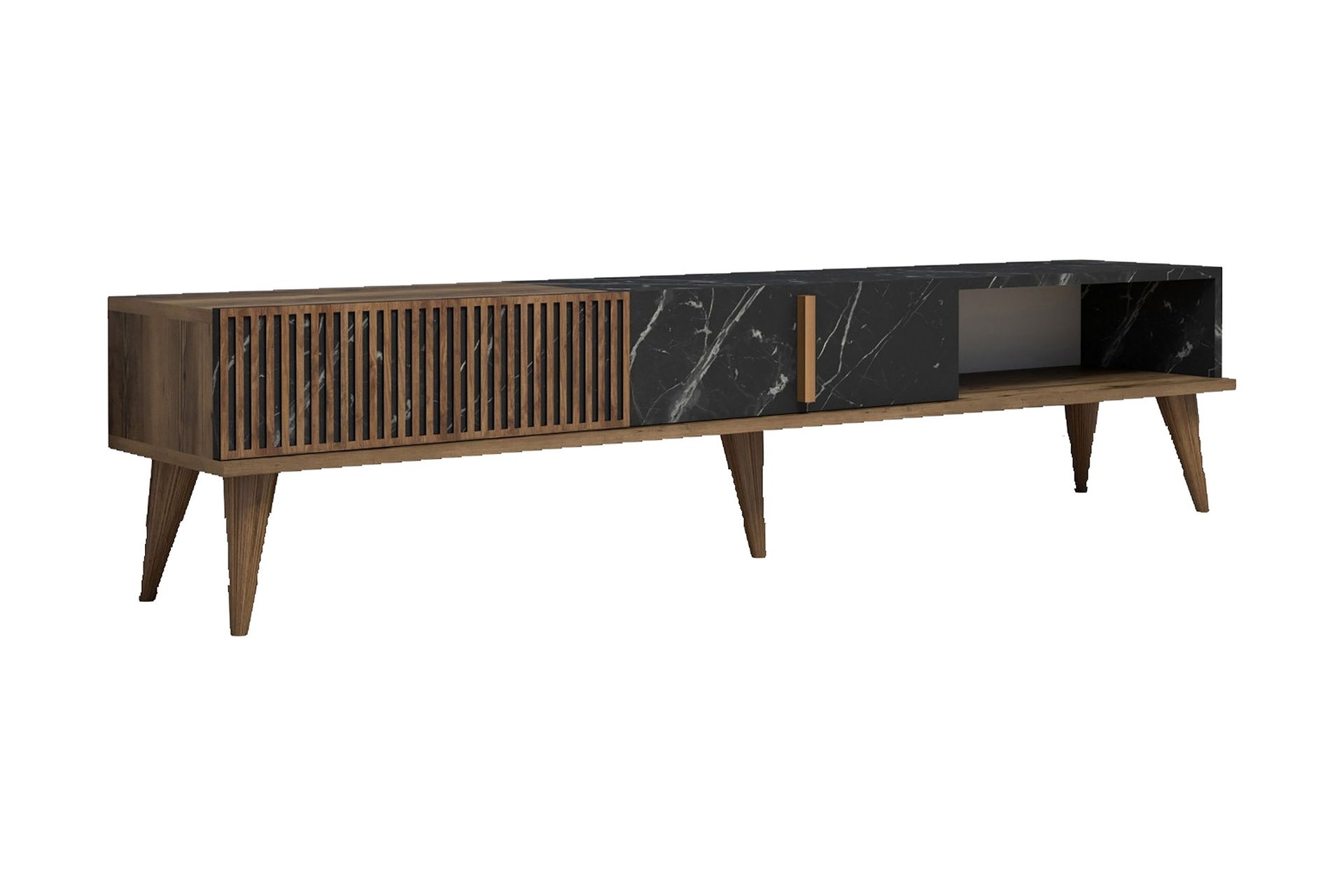 Lissione Tv-benk 180 cm - Mørkebrun/Svart