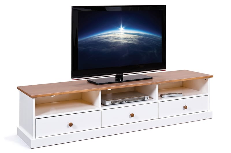 Livesey TV-benk 180 cm - Hvit/Brun - Møbler - Mediamøbel & tv møbel - TV-benk & mediabenk