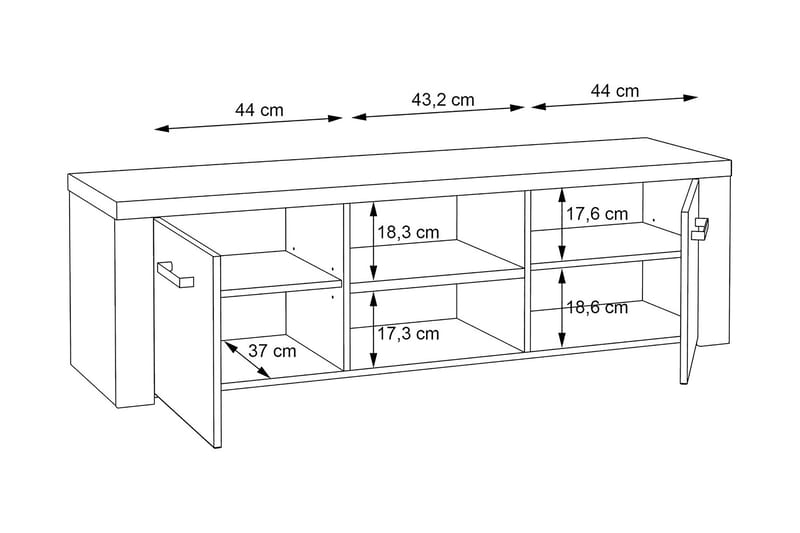 Loannia Tv-benk 151 cm - Brun - Møbler - Mediamøbel & tv møbel - TV-benk & mediabenk
