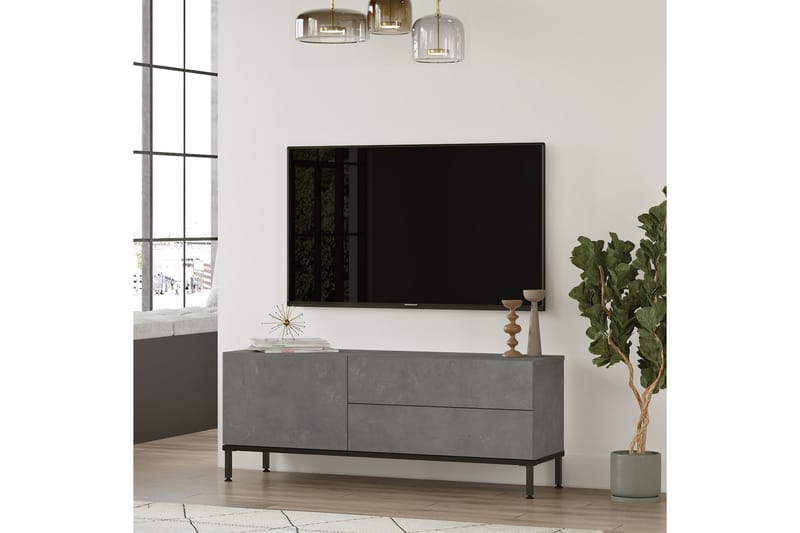 Lozyno Tv-benk 120 cm - Sølv/Svart - TV-benk & mediabenk