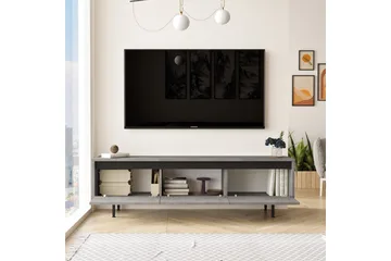 Lozyno Tv-benk 160 cm - Sølv/Svart - Møbler - Mediamøbel & tv møbel - TV-benk & mediabenk
