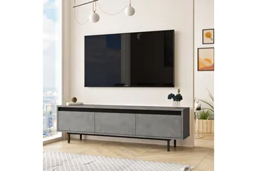 Lozyno Tv-benk 160 cm - Sølv/Svart - Møbler - Mediamøbel & tv møbel - TV-benk & mediabenk