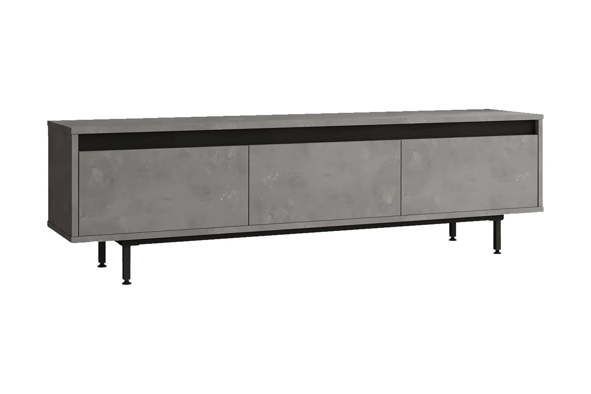 Lozyno Tv-benk 160 cm - Sølv/Svart