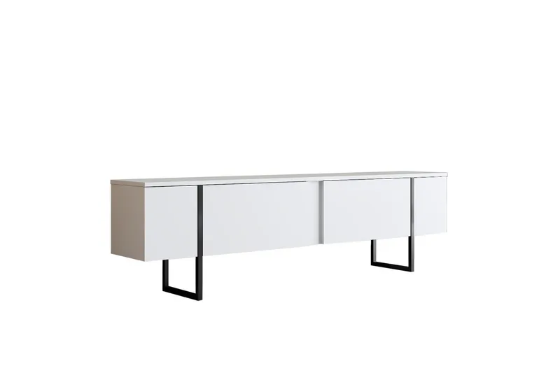Luxe TV-benk 180x50 cm Hvit/Svart, Hanah Home
