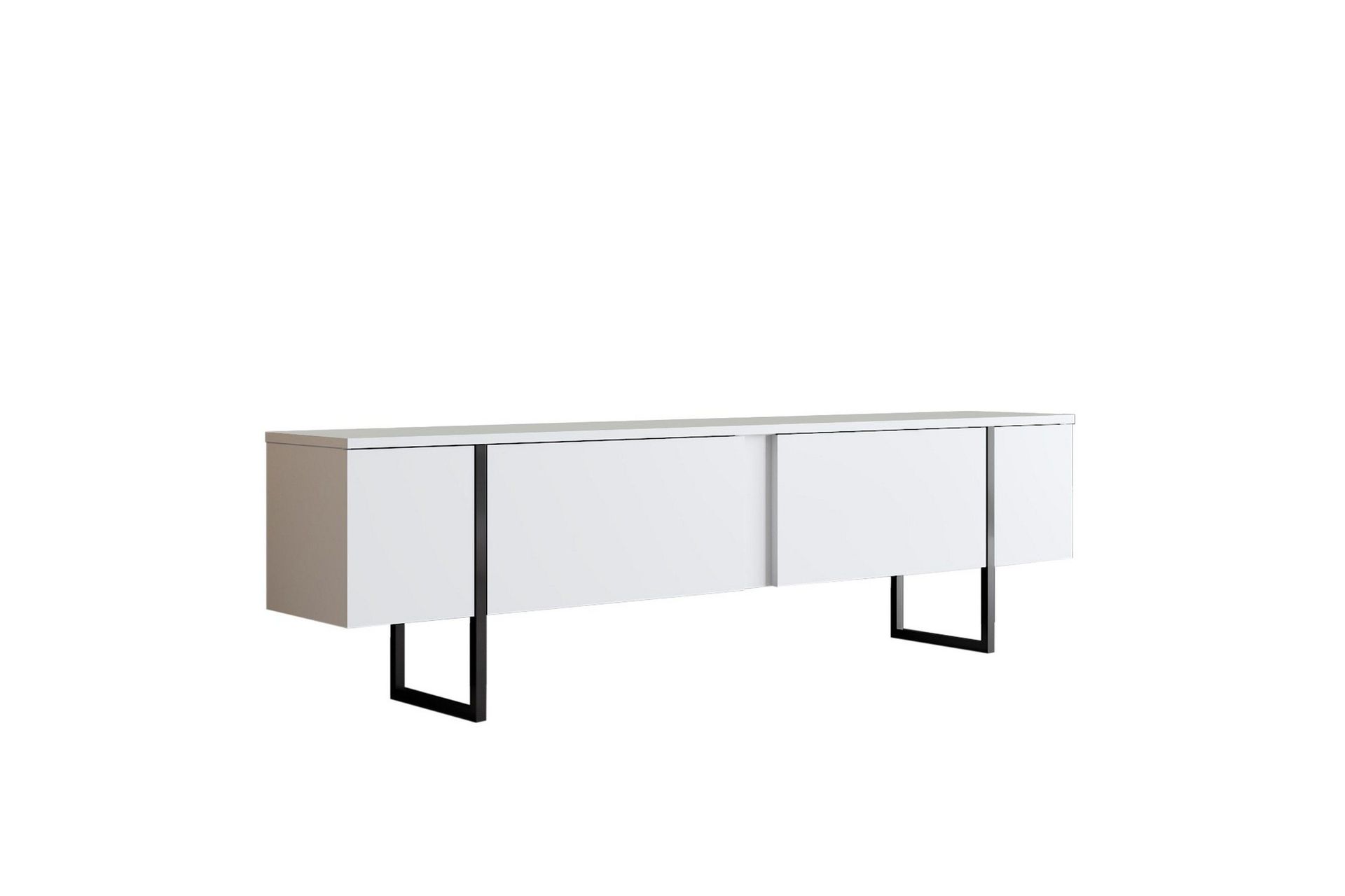 Luxe TV-benk 180x50 cm Hvit/Svart - Hanah Home