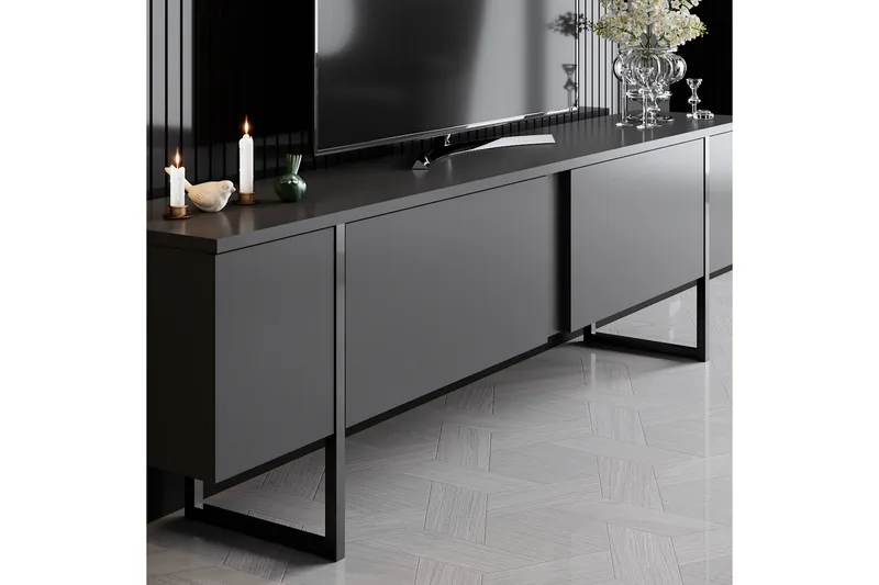 Luxe TV-benk 180x50 cm Svart - Hanah Home - Møbler - Mediamøbel & tv møbel - TV-benk & mediabenk