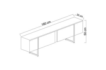 Luxe TV-benk 180x50 cm Svart/Gull - Hanah Home - Møbler - Mediamøbel & tv møbel - TV-benk & mediabenk