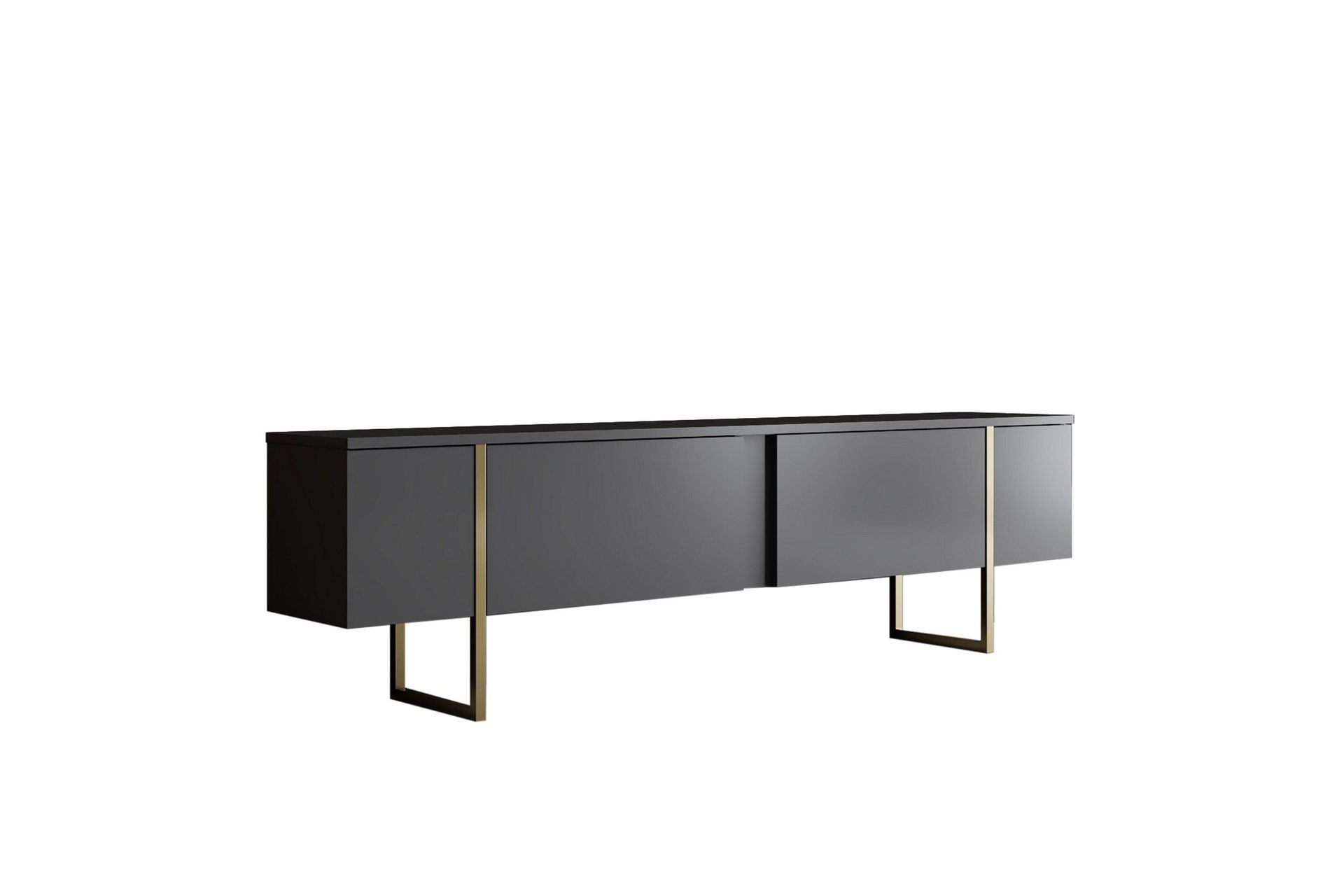 Luxe TV-benk 180x50 cm Svart/Gull - Hanah Home