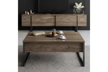Luxe TV-benk med Oppbevaring 180x50 cm - Brun / Svart / Tre - Møbler - Mediamøbel & tv møbel - TV-benk & mediabenk