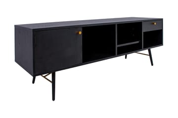 Luxemburg Gulvstående TV-benk 150 cm med Oppbevaring i Malt Tre - Svart - Møbler - Mediamøbel & tv møbel - TV-benk & mediabenk